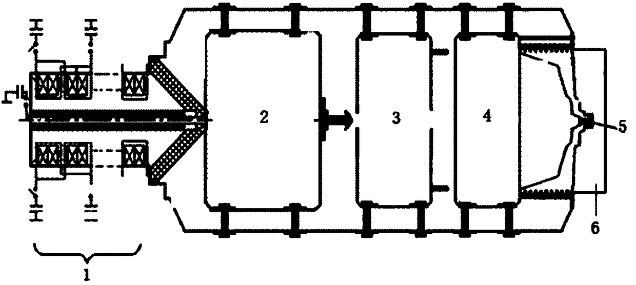 Secondary wire array load for Z pinch experiment