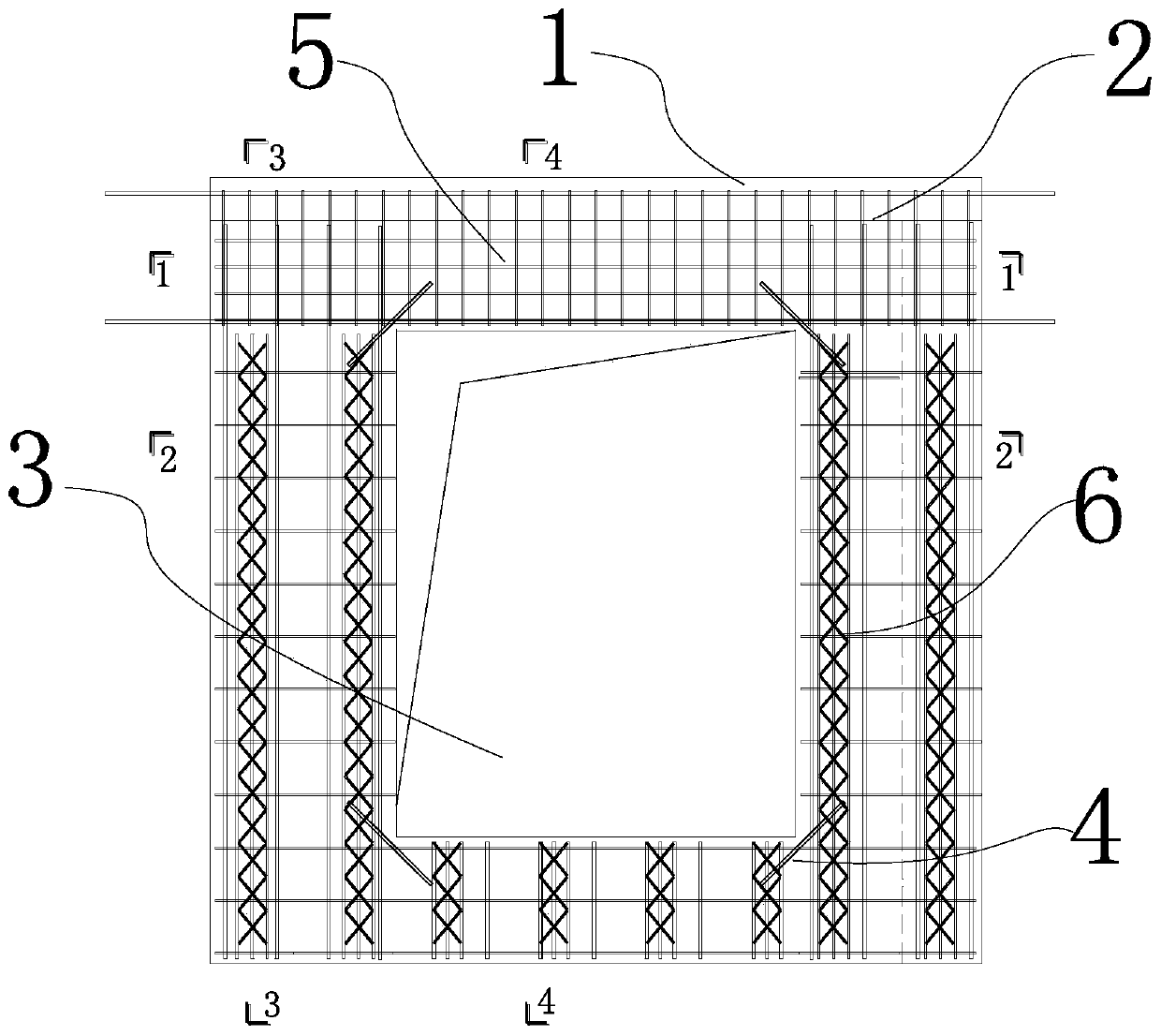 Double-faced overlapped wallboard with hole, and production process thereof