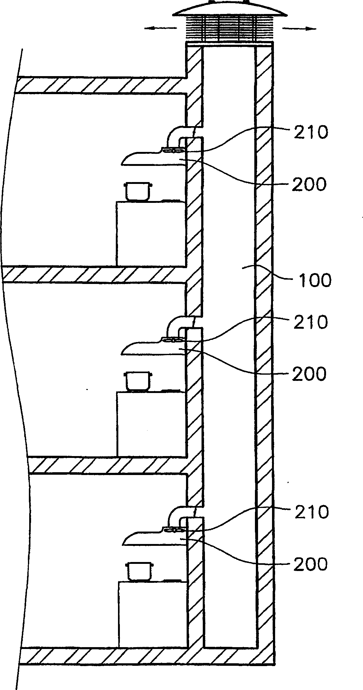 Kitchen ventilation system with fan having positive pressure-to-output characteristic applied thereto