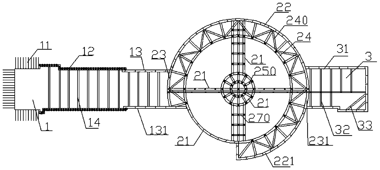 Composite retaining structure of variable stratum non-equal-size double-circular-arc foundation pit