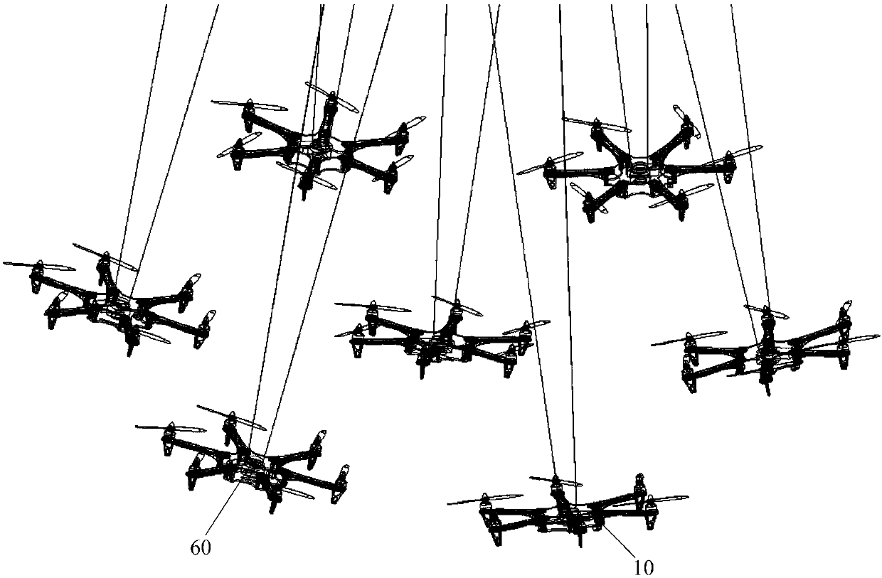 Unmanned aerial vehicle with beam lamp and application