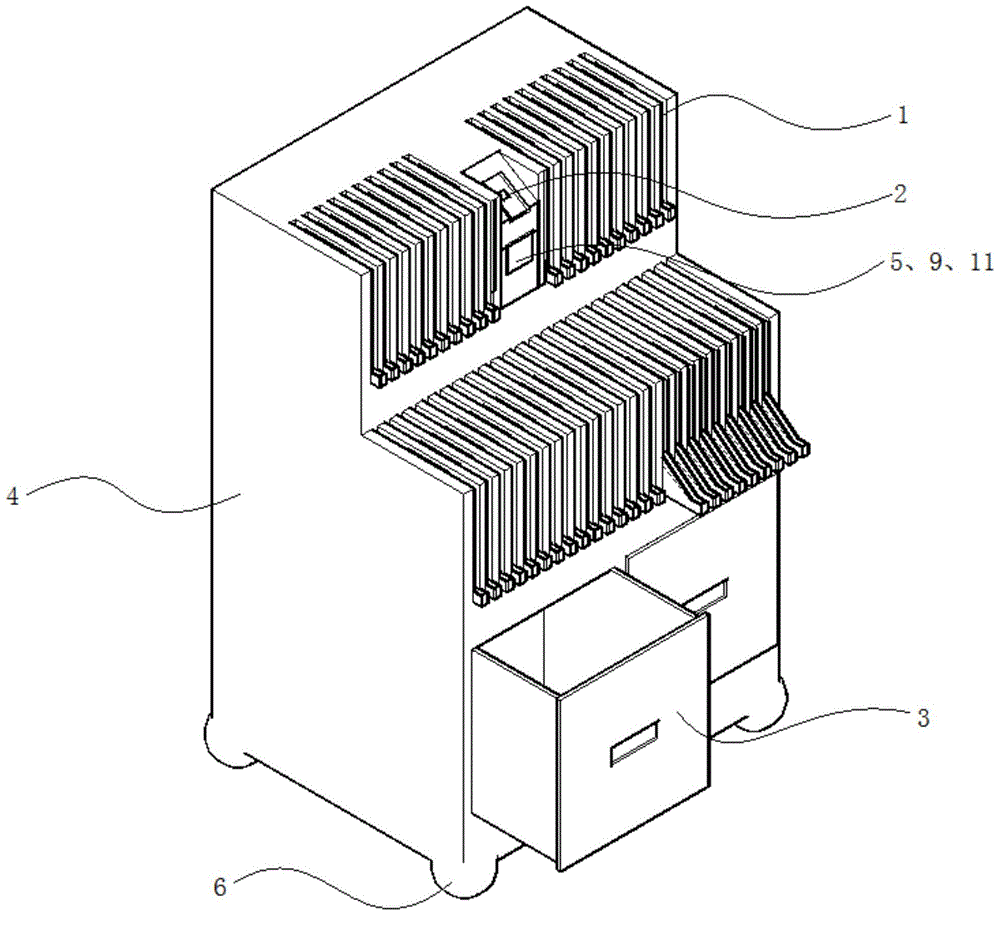 Tablet personal computer charging cabinet and working method thereof