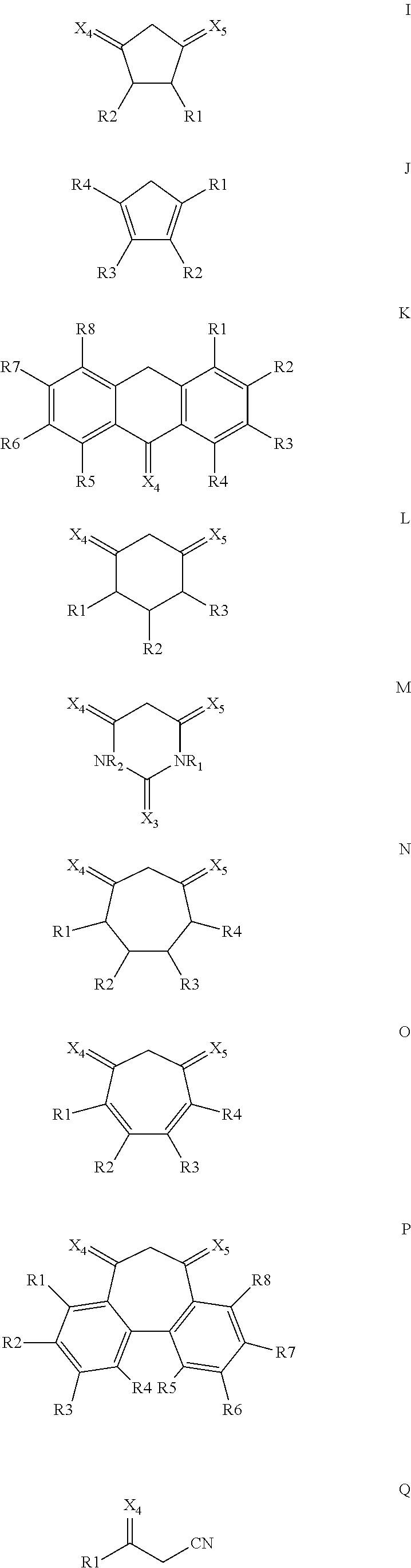 Oxocarbon-, pseudooxocarbon- and radialene compounds and their use