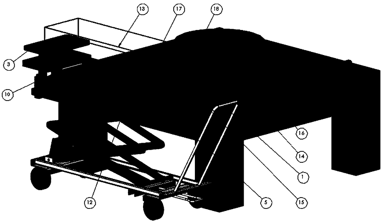 Device for transporting large-diameter grating substrate onto and down machine tool