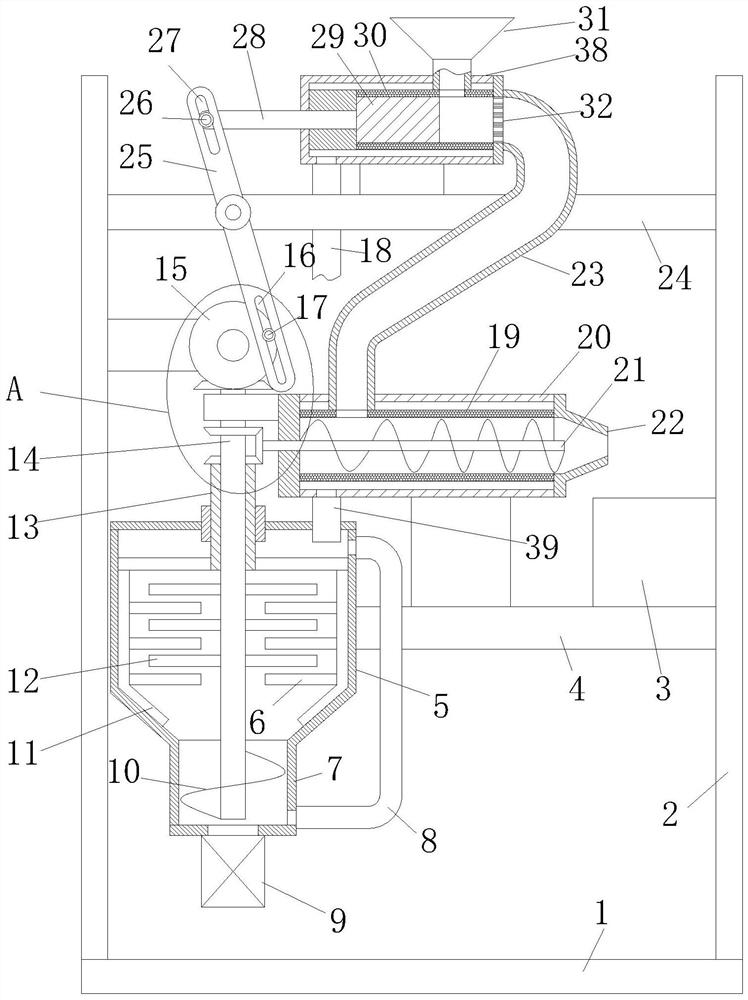 Separating and squeezing device for honey processing