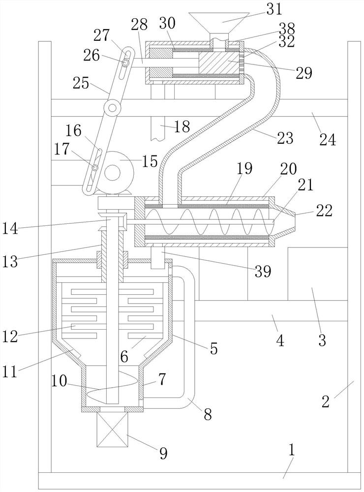 Separating and squeezing device for honey processing