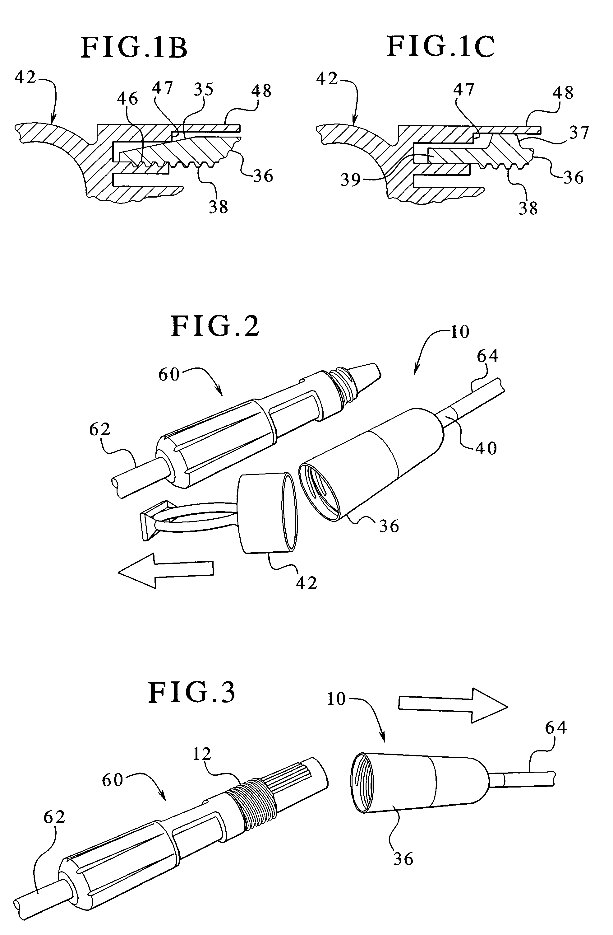 Dialysis connector with retention and feedback features