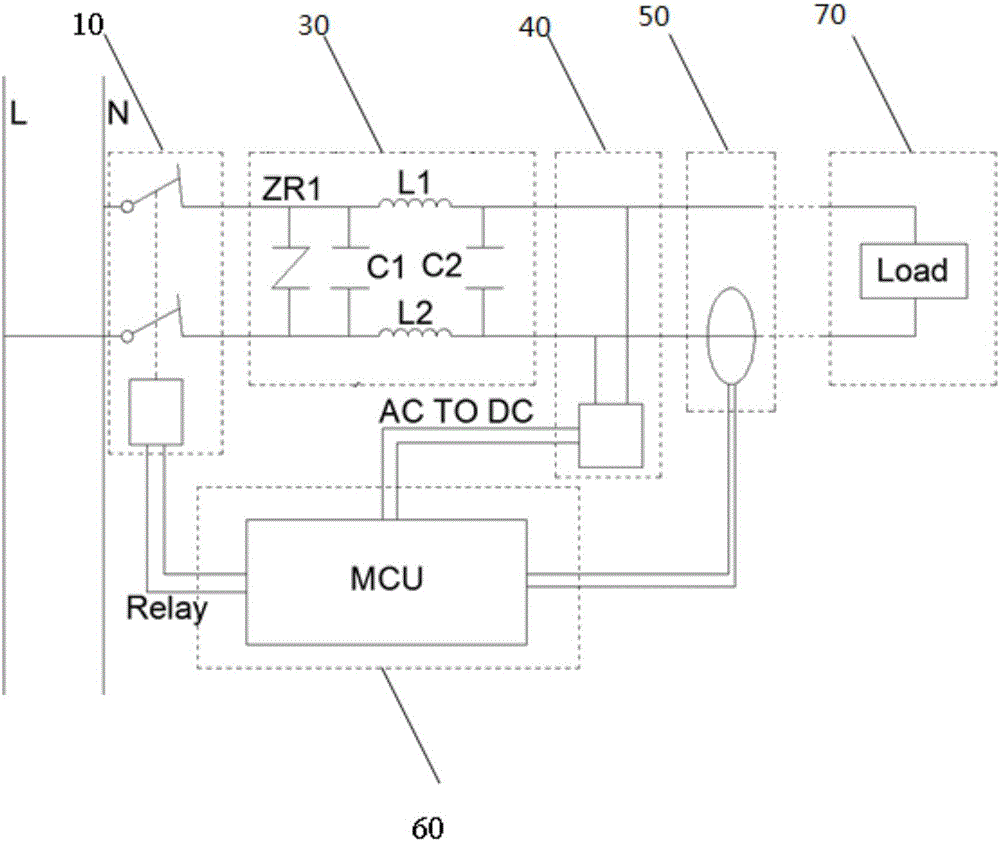 Household electrical appliance and fault arc detection device and method used therefor