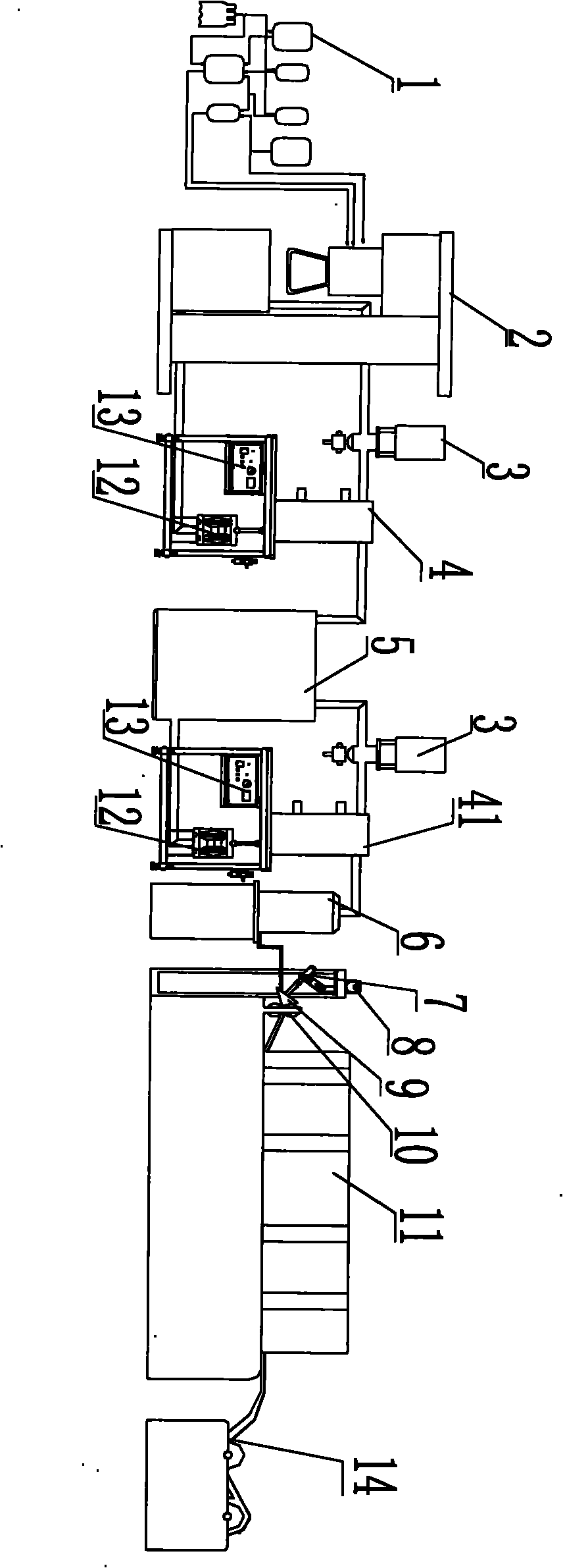 Dispersing and spraying automatic continuous production system of electrode paste of power battery