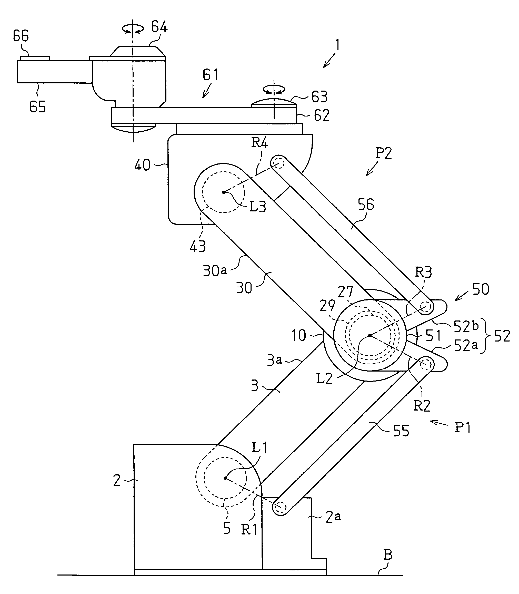 Parallel link mechanism and industrial robot