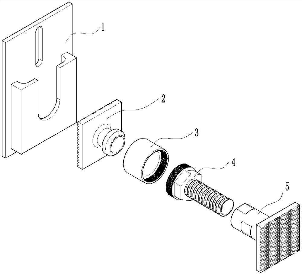 A clamping device for lateral correction of ballastless track structure