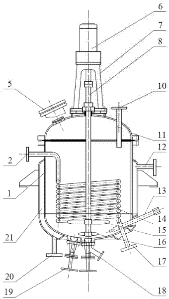 Reaction kettle suitable for intermittent mixed acid nitration