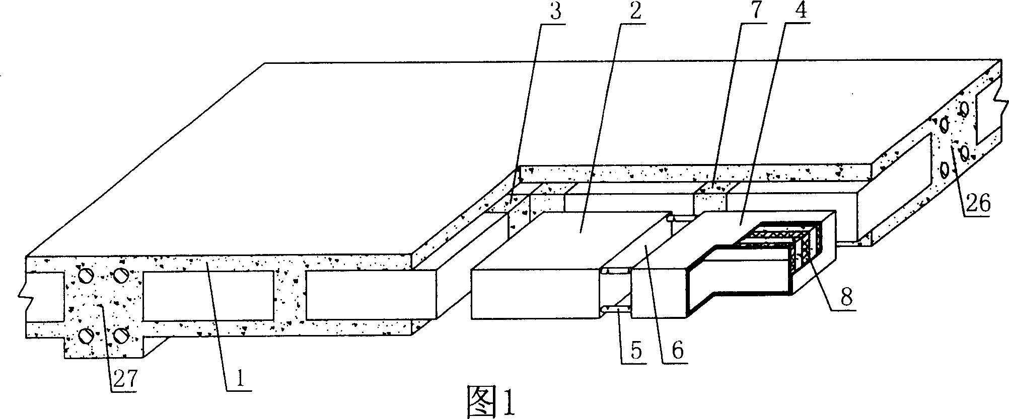 Hollow plate fabricated from reinforcing steel bar concrete