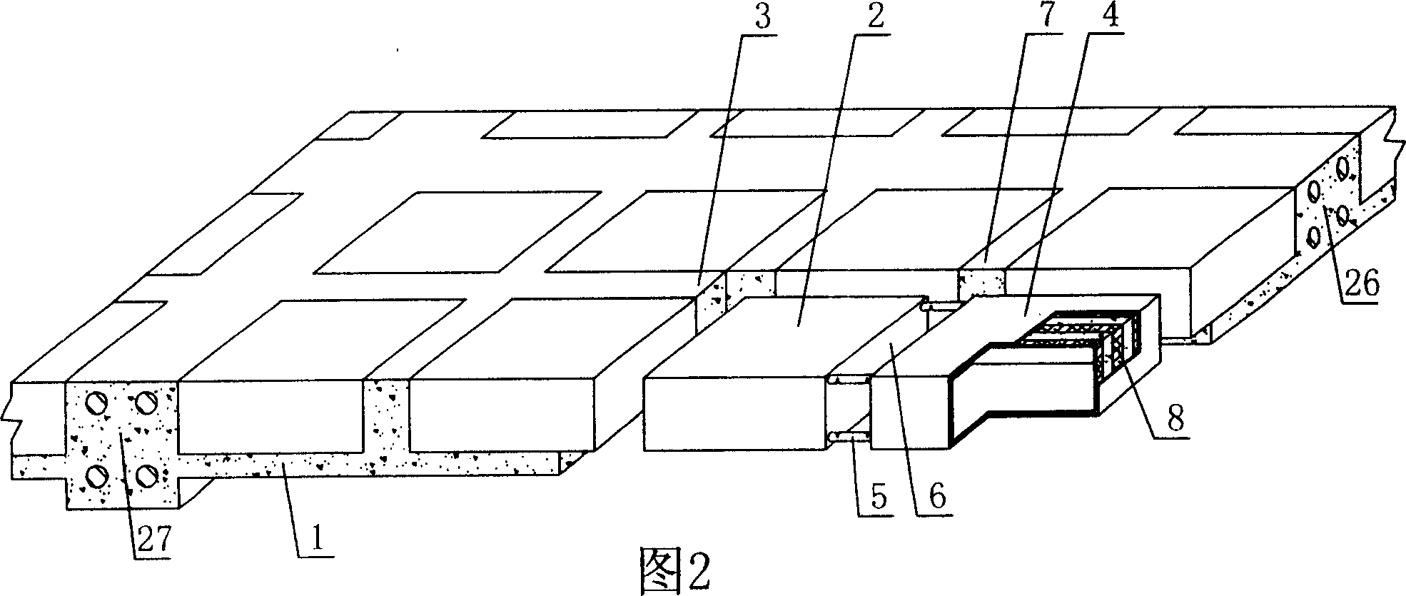 Hollow plate fabricated from reinforcing steel bar concrete