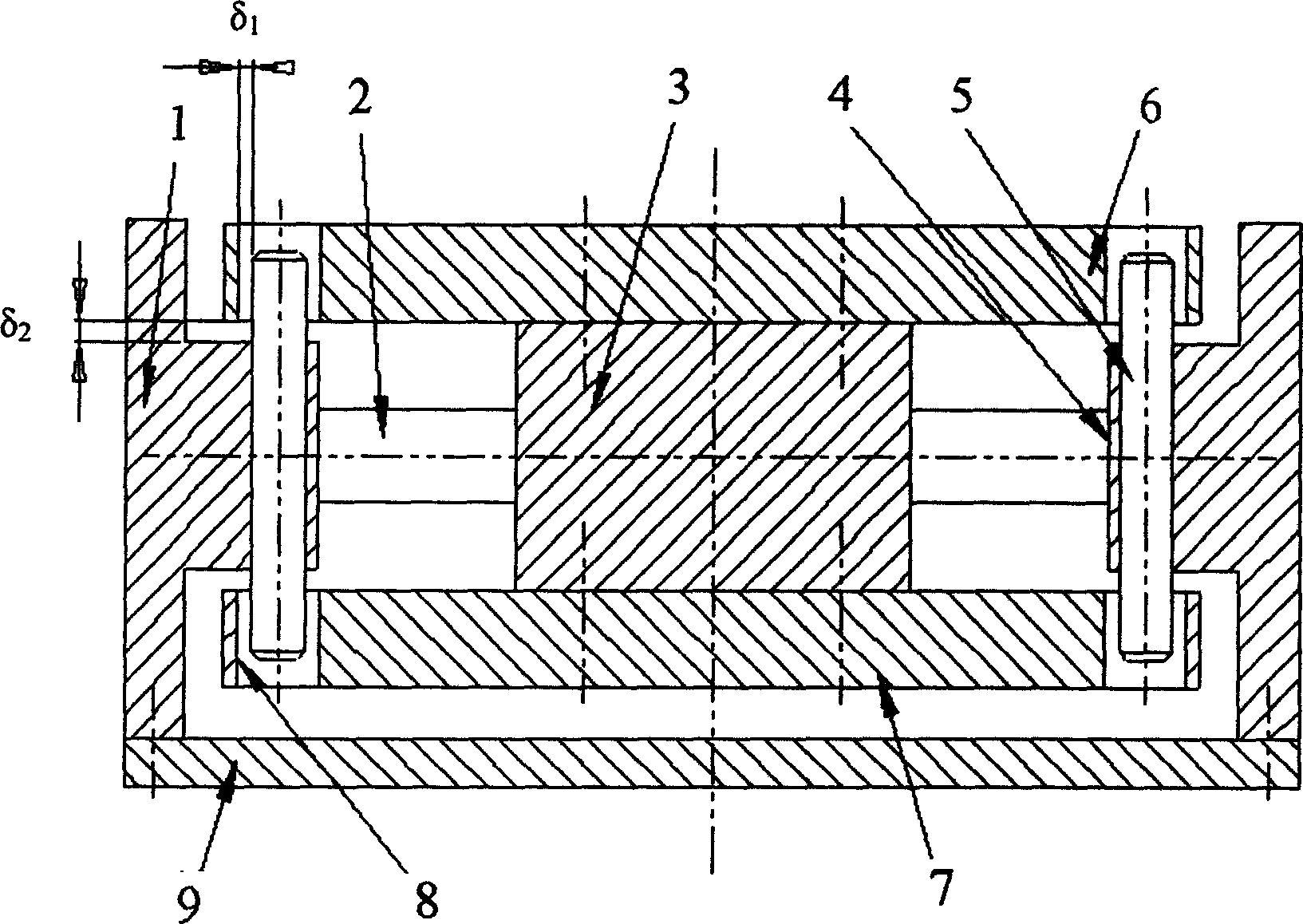 Overload protection device for multi-axial force sensor