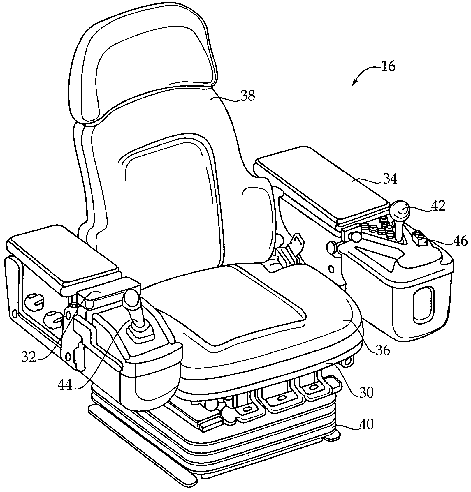 Suspension system for a seat assembly including an array of fluid chambers and machine using same