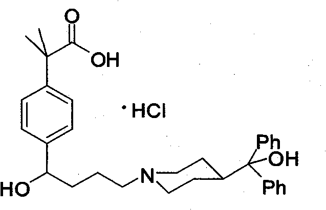 Preparation method of an antiallergic agent fexofenadine hydrochloride