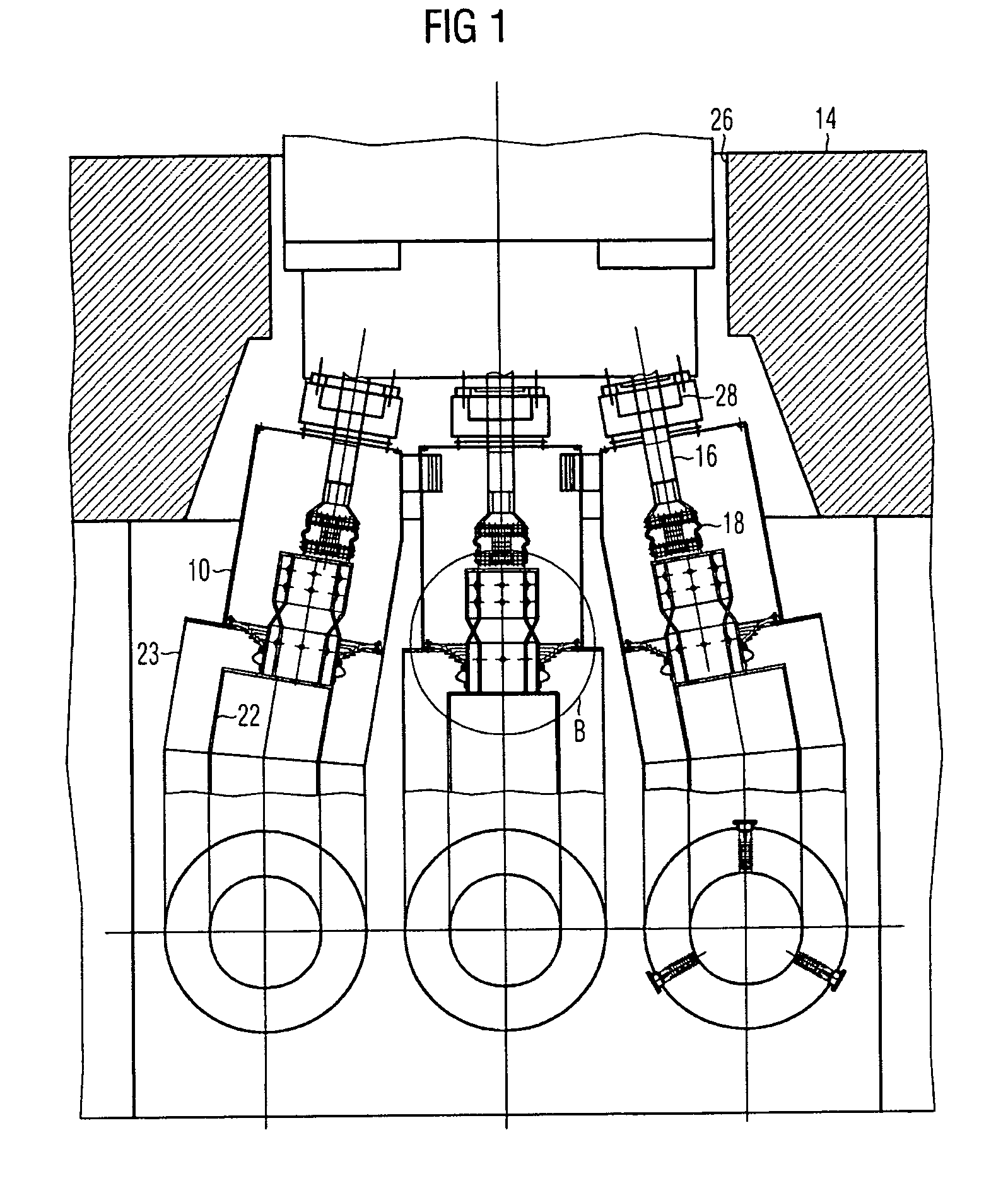 Generator output line, in particular for a connection region in the generator base