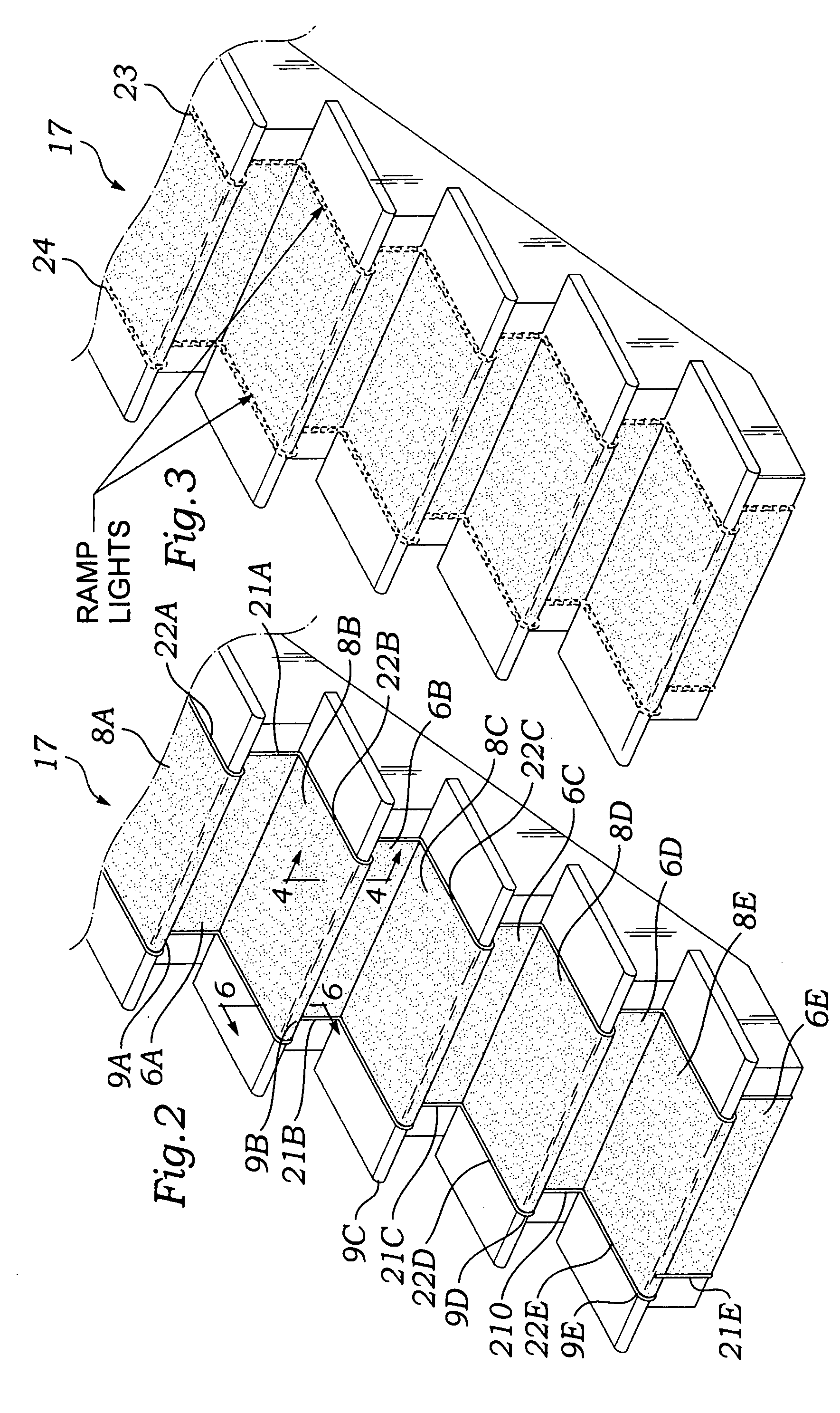 Interchangeable and removably connected geometric carpet sections