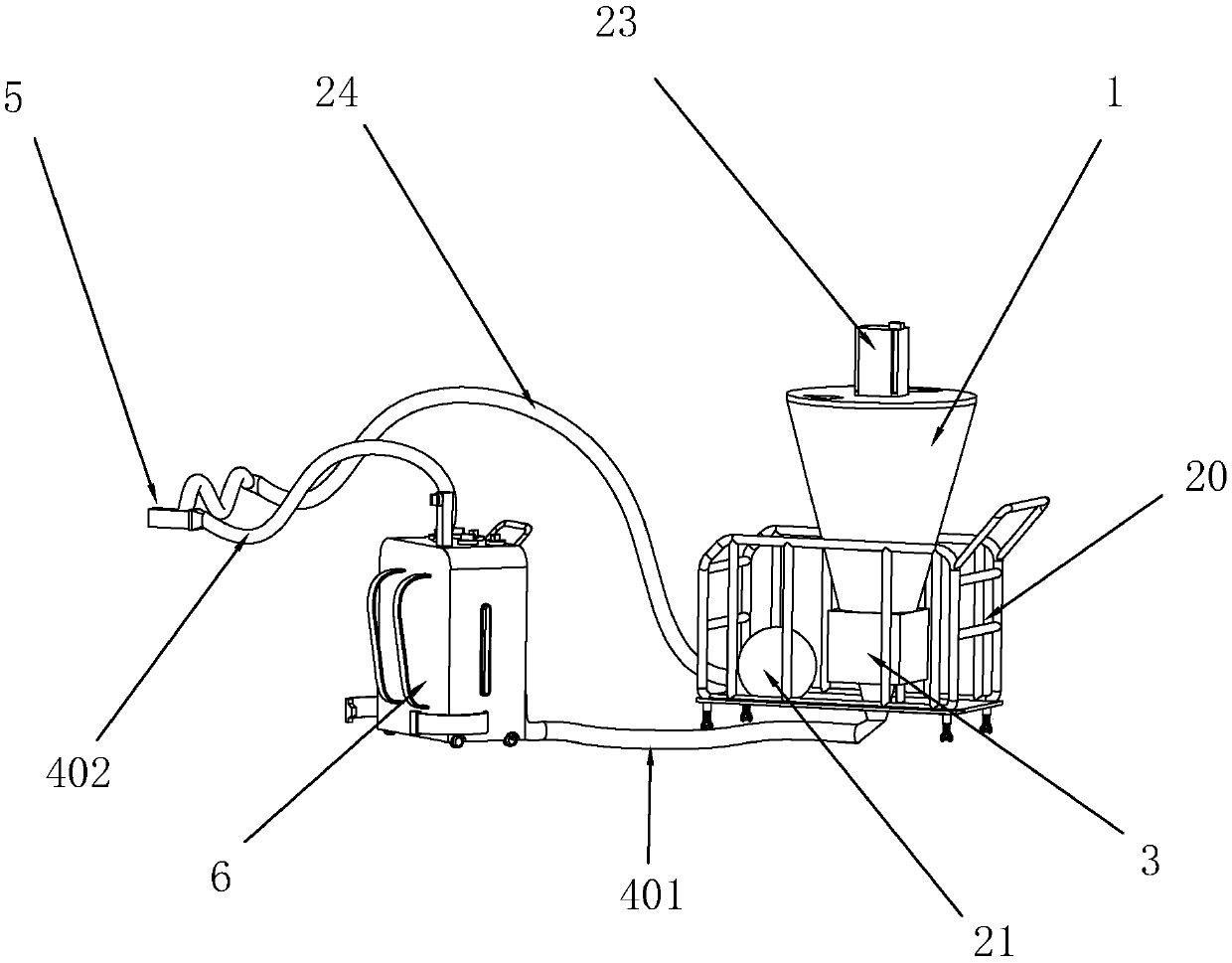 Spraying machine and spraying system with the spraying machine