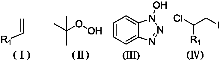 Method for synthesizing 1- chlorine-2-dihalogenated iodine