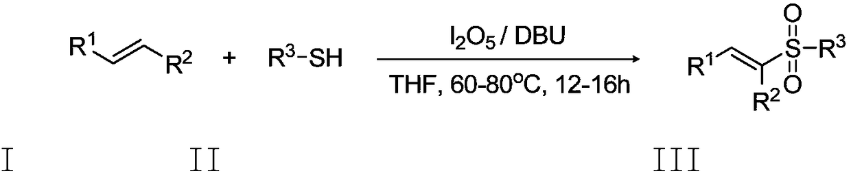 A kind of preparation method of e-alkenyl sulfone compound