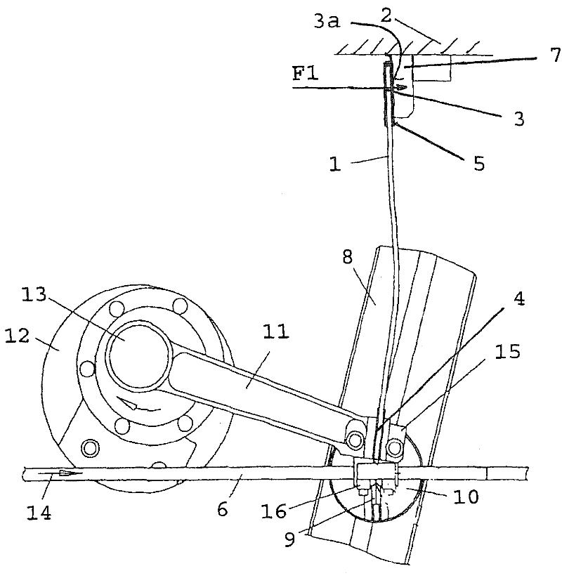 Device for monitoring a fixed leafspring clamped on one side in a machine for producing tobacco products