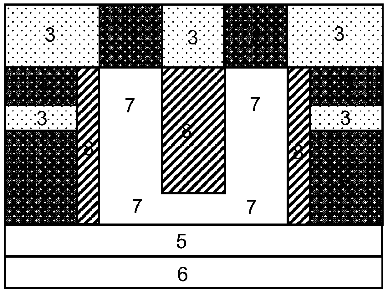 Discrete double barrel gate embedded u-channel transistor and method of making the same