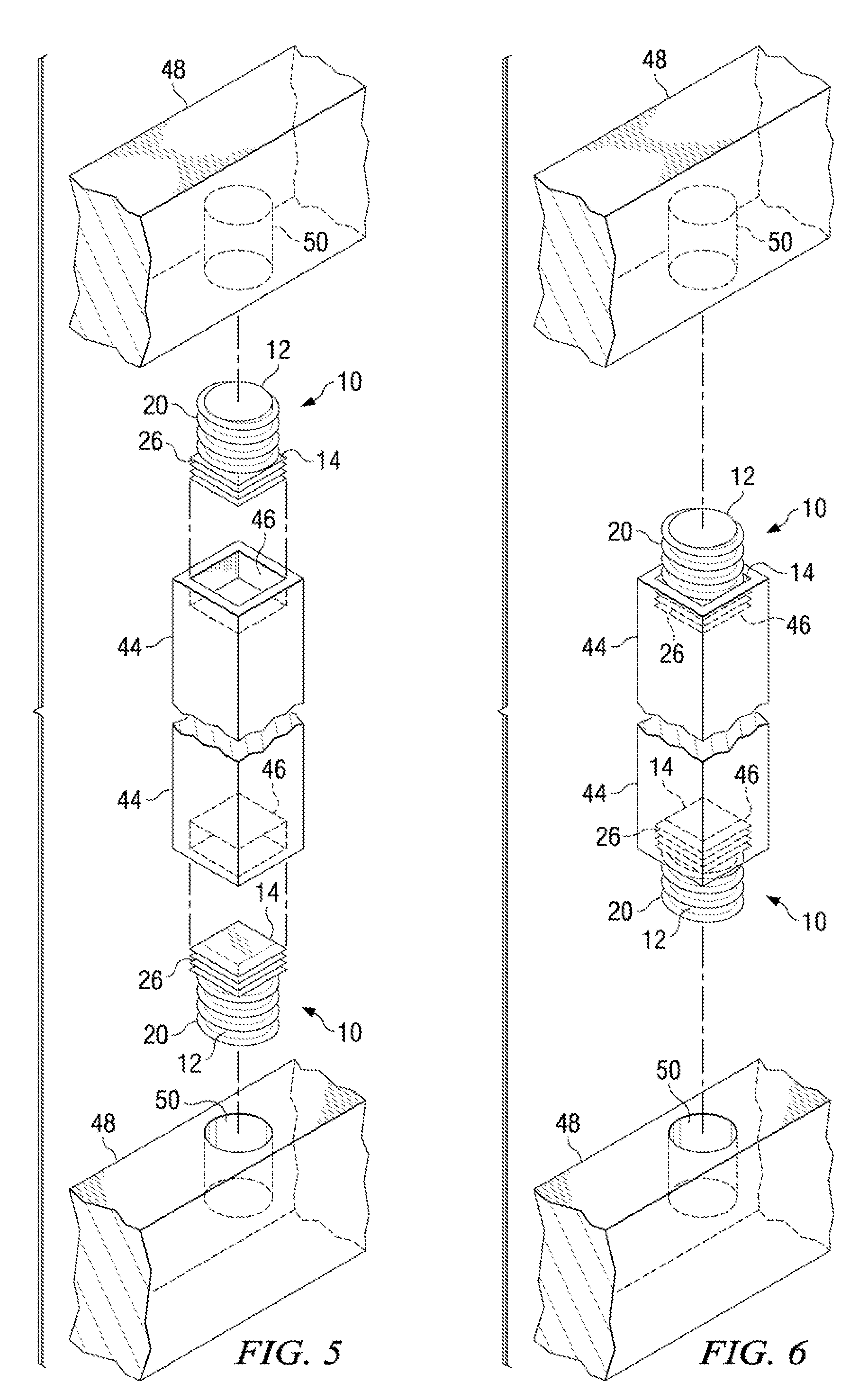 Fasteners, railing system and method of assembly