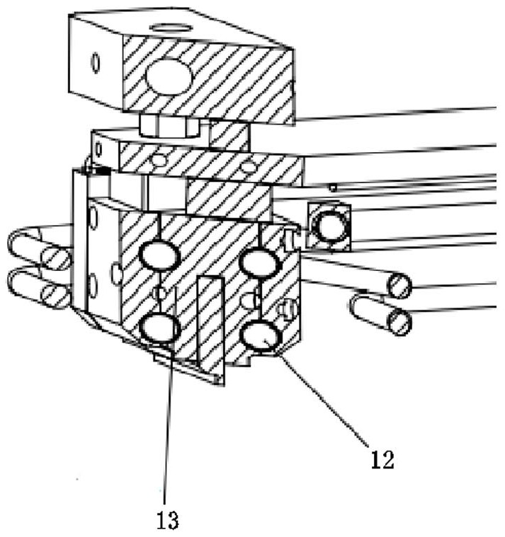 Water-cooling pressure head on mobile phone display screen bonding equipment