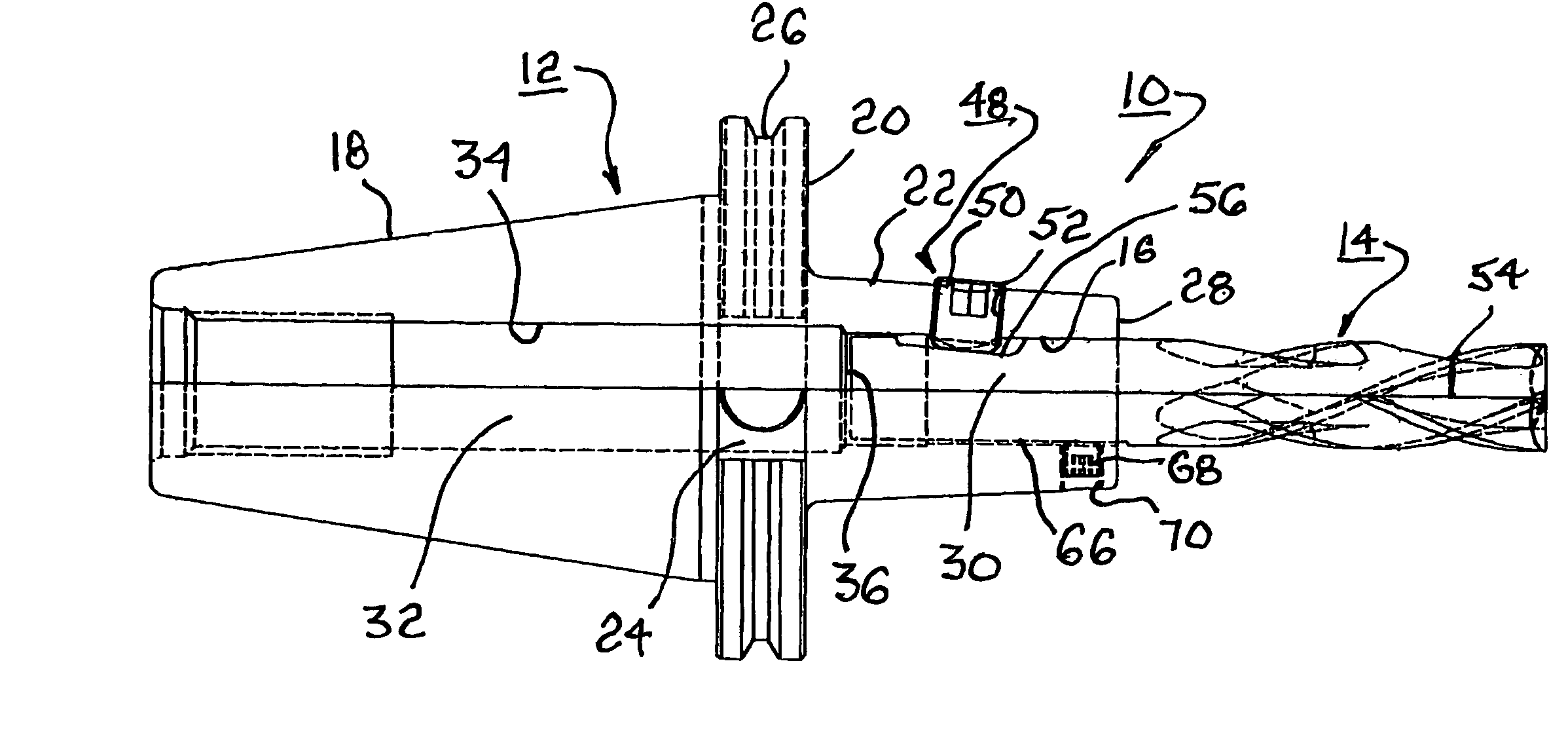 System for mounting a machine tool in a holder