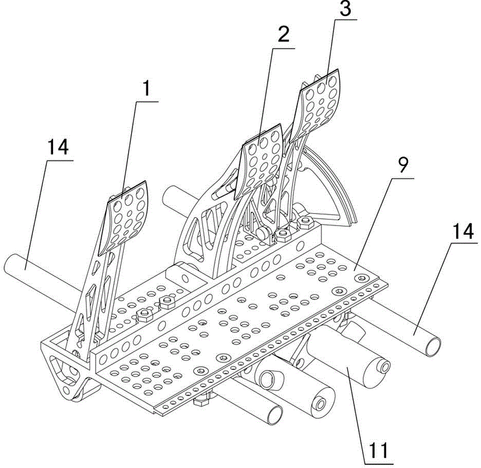 Adjustable brake pedal assembly for race car