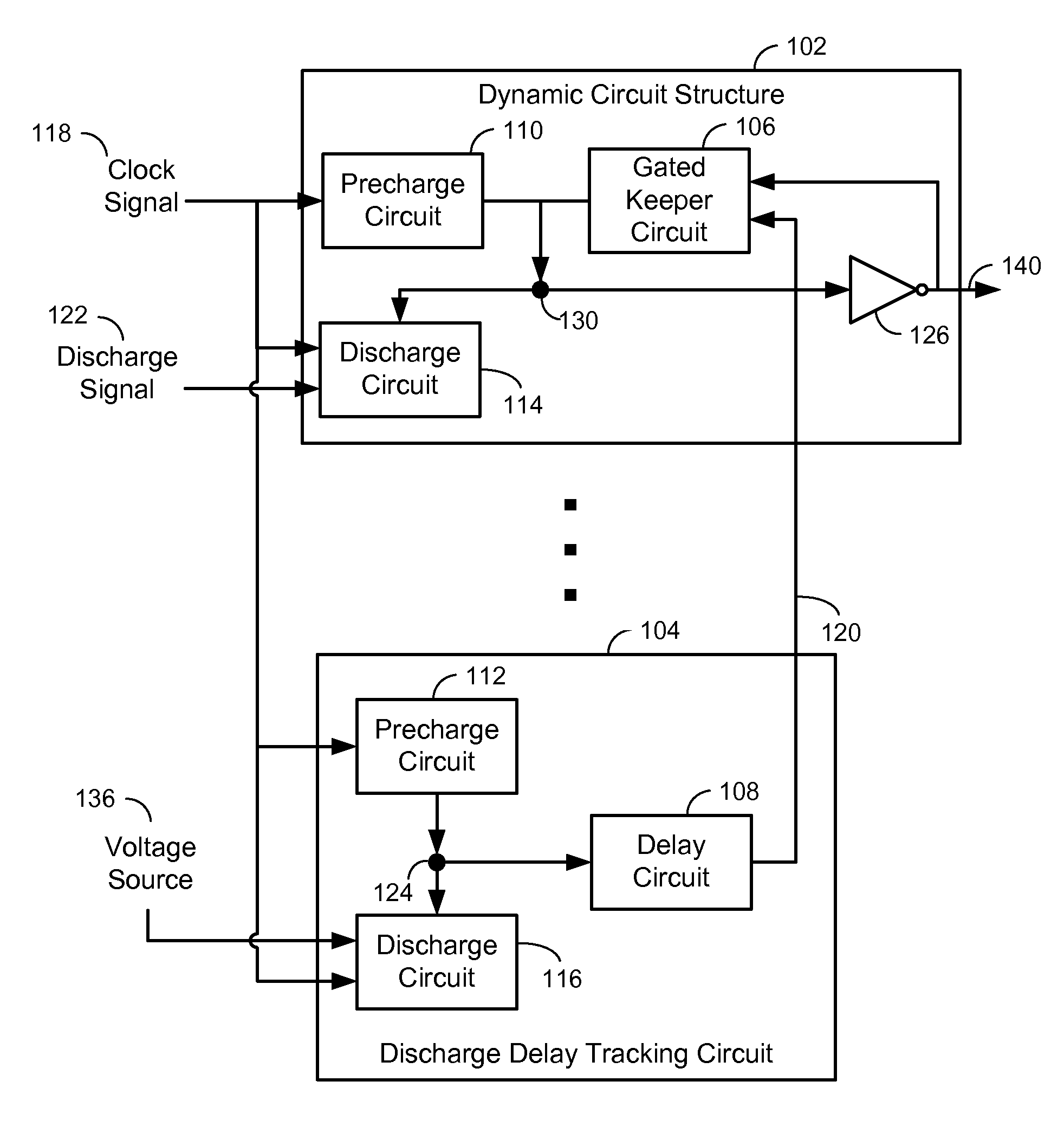 Voltage Level Shifter with Dynamic Circuit Structure having Discharge Delay Tracking