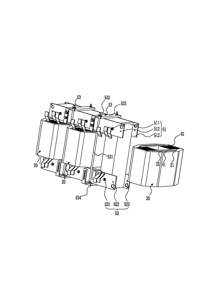 Cylindrical three-phase isolation transformer with upper and lower yoke structure