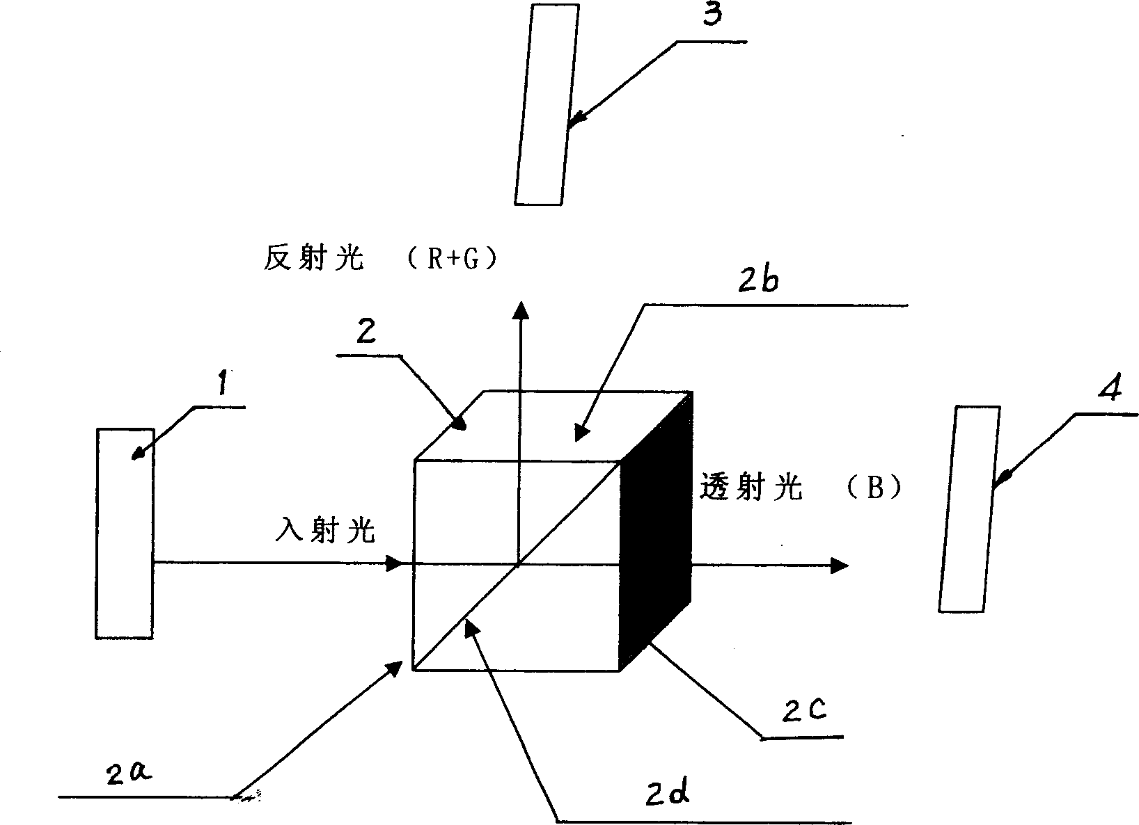 Whole-spectrum, double-CMOS linear imaging sensor detector and detecting method thereof