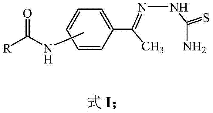 Aminoacetophenone thiosemicarbazone derivative and application thereof
