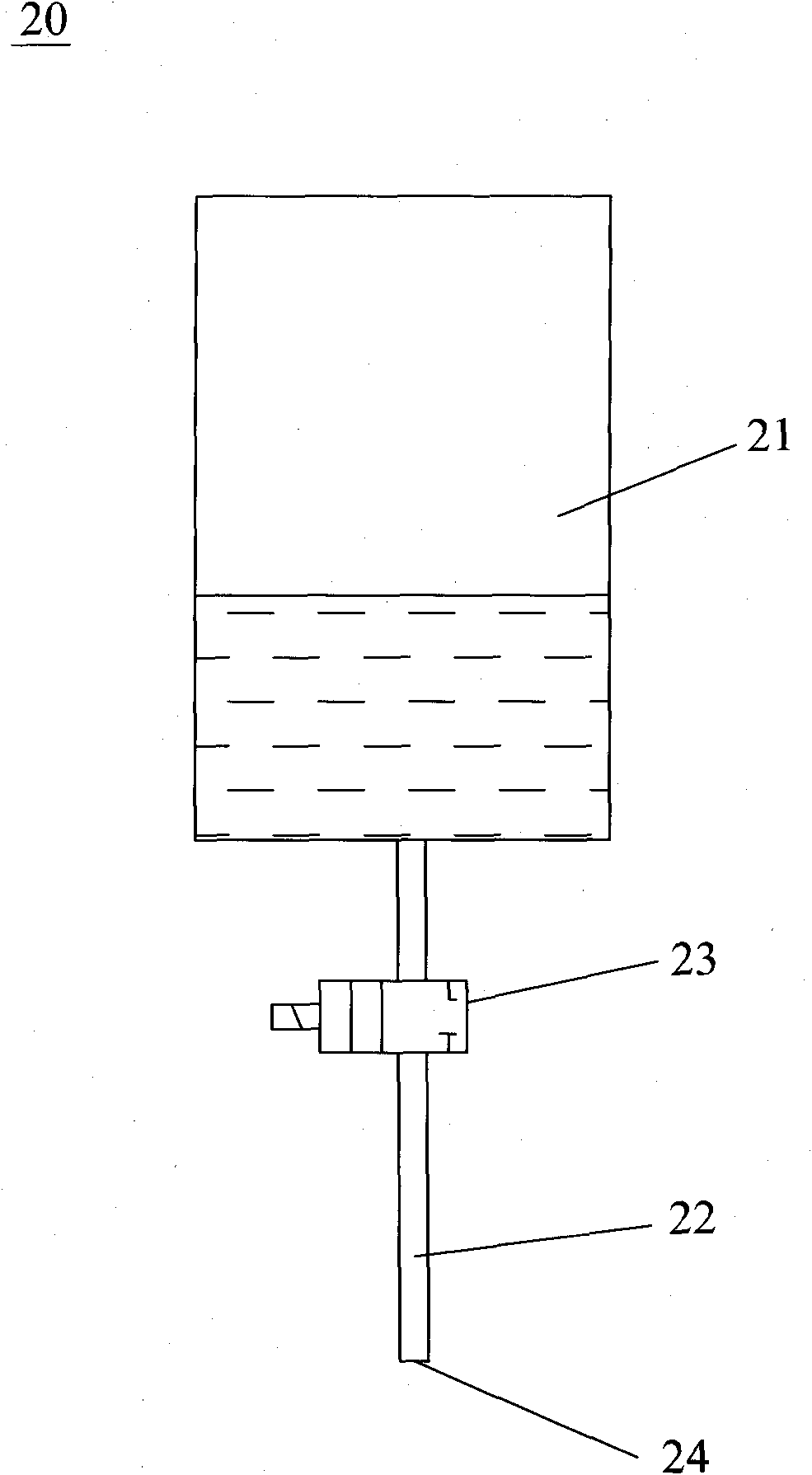 Material packing machine with priming device