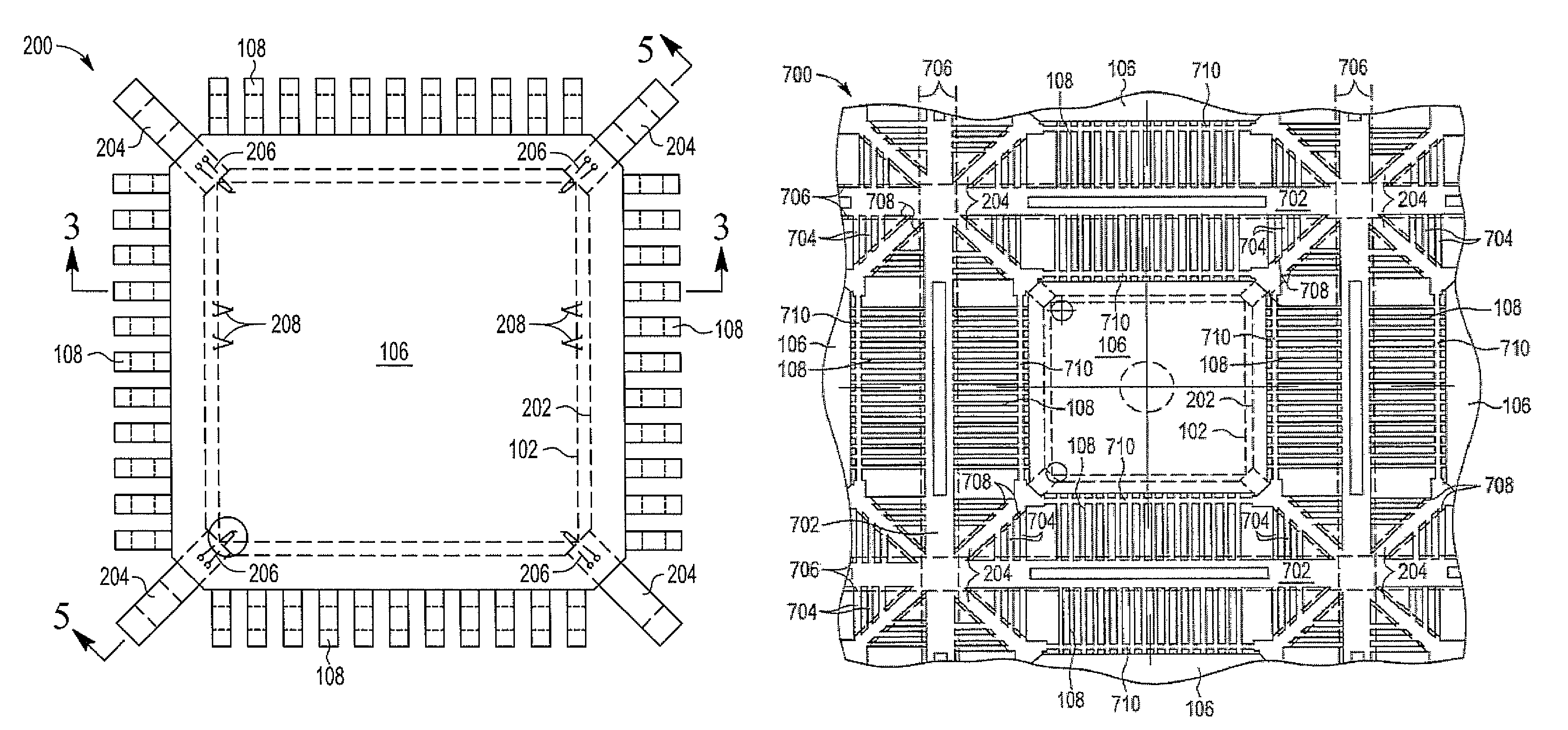 Semiconductor device with corner tie bars
