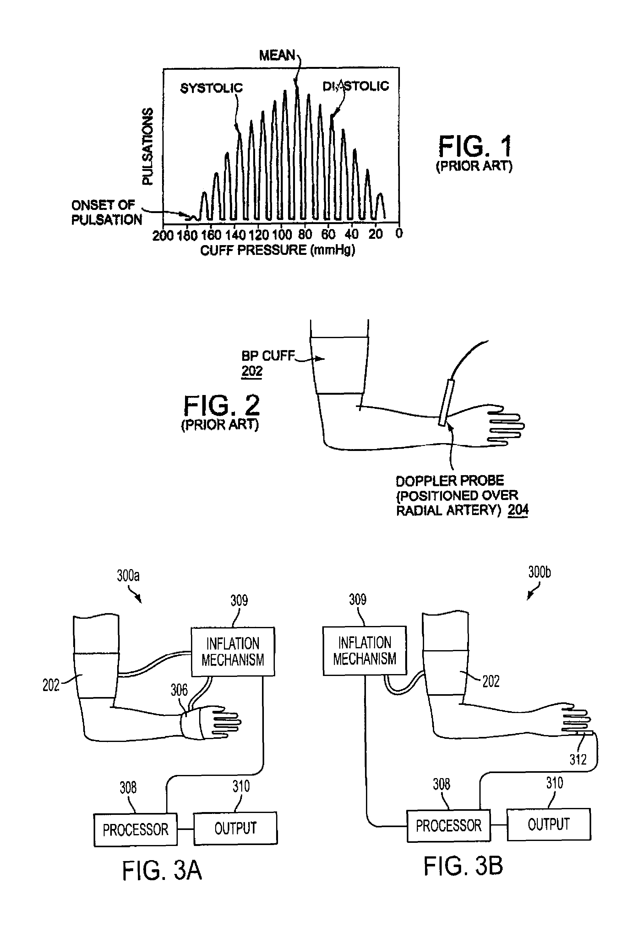 Device for non-invasive measurement of blood pressure and ankle-brachial index