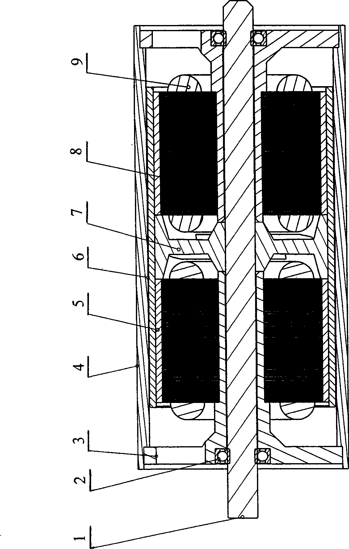 External rotor type motor with multiple rotors and multiple stators