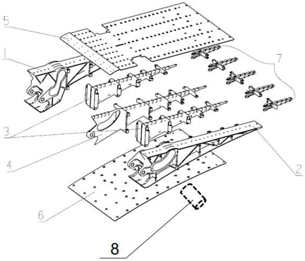 Cantilever force bearing device for combined spray pipe