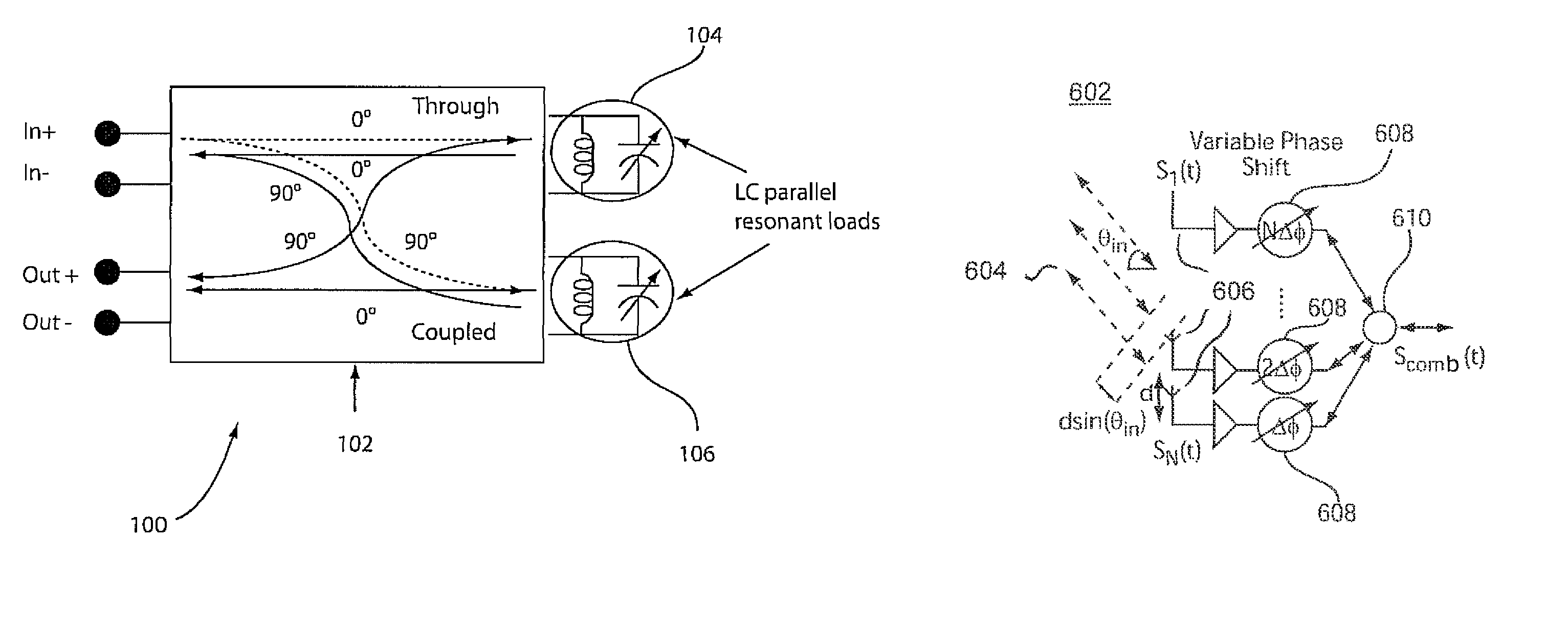 Reflective phase shifter and method of phase shifting using a hybrid coupler with vertical coupling