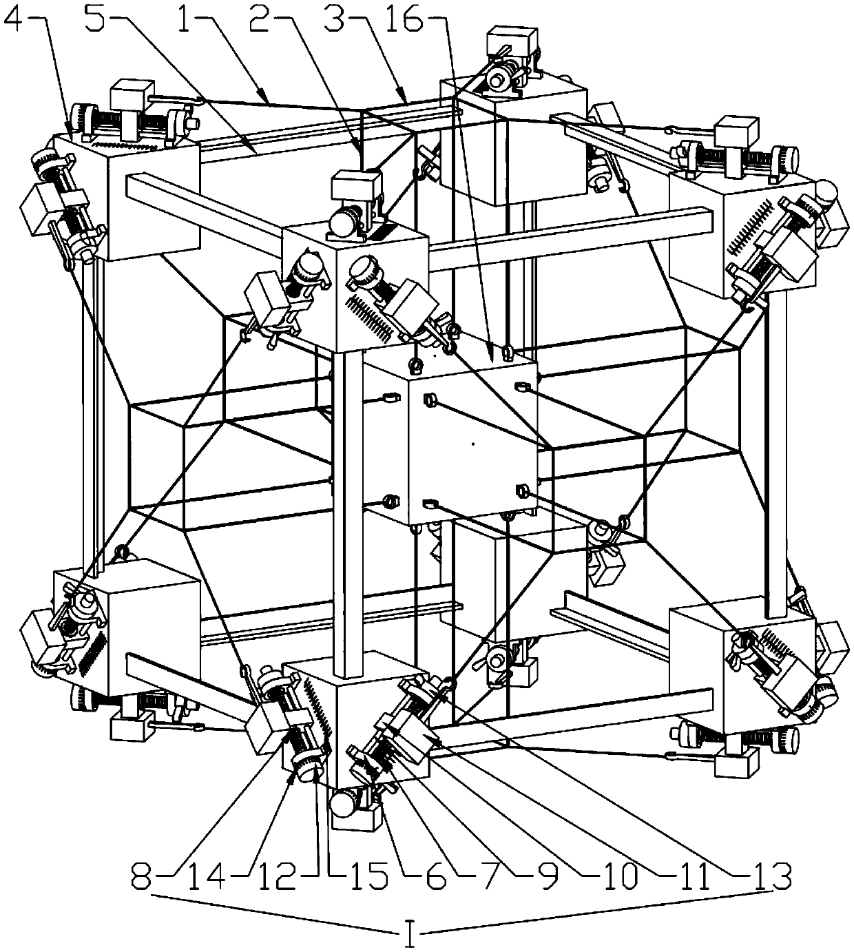 A cable traction translation passive crystal vibration damping device