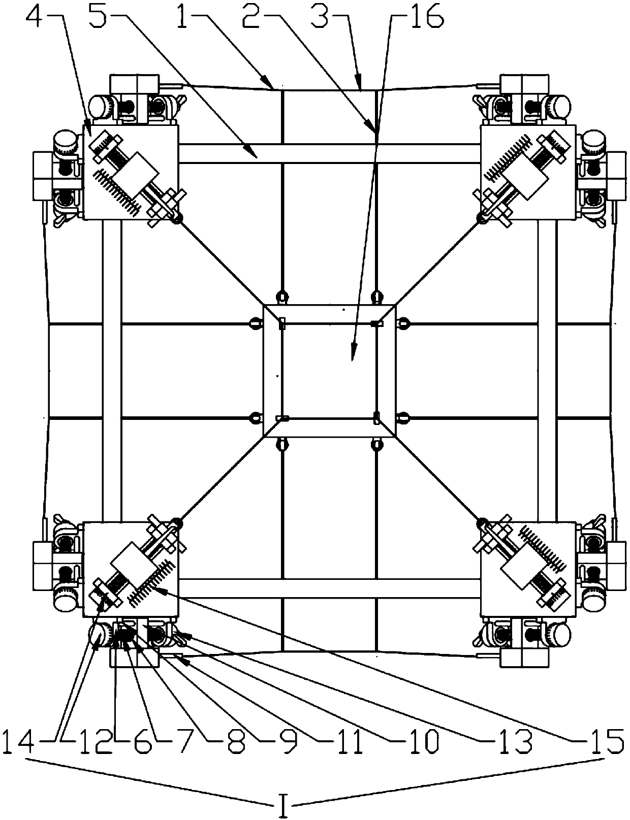 A cable traction translation passive crystal vibration damping device