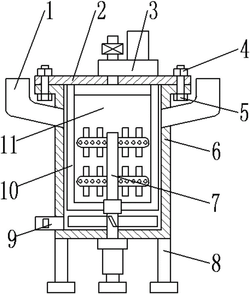 Chemical material stirring and mixing equipment with cleaning device