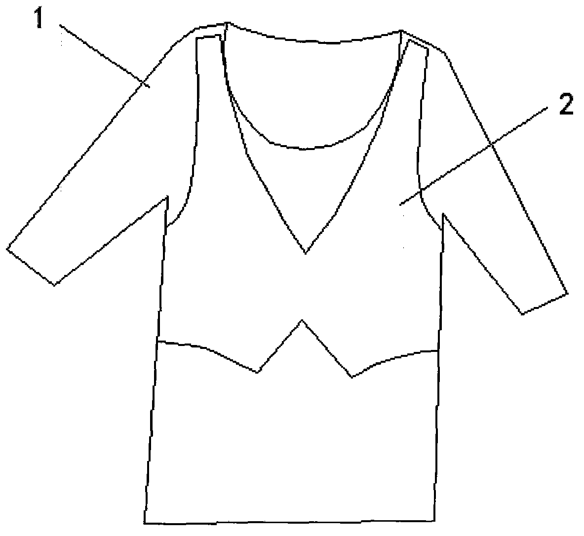 Fabric structure reinforced waistcoat-shaped garment