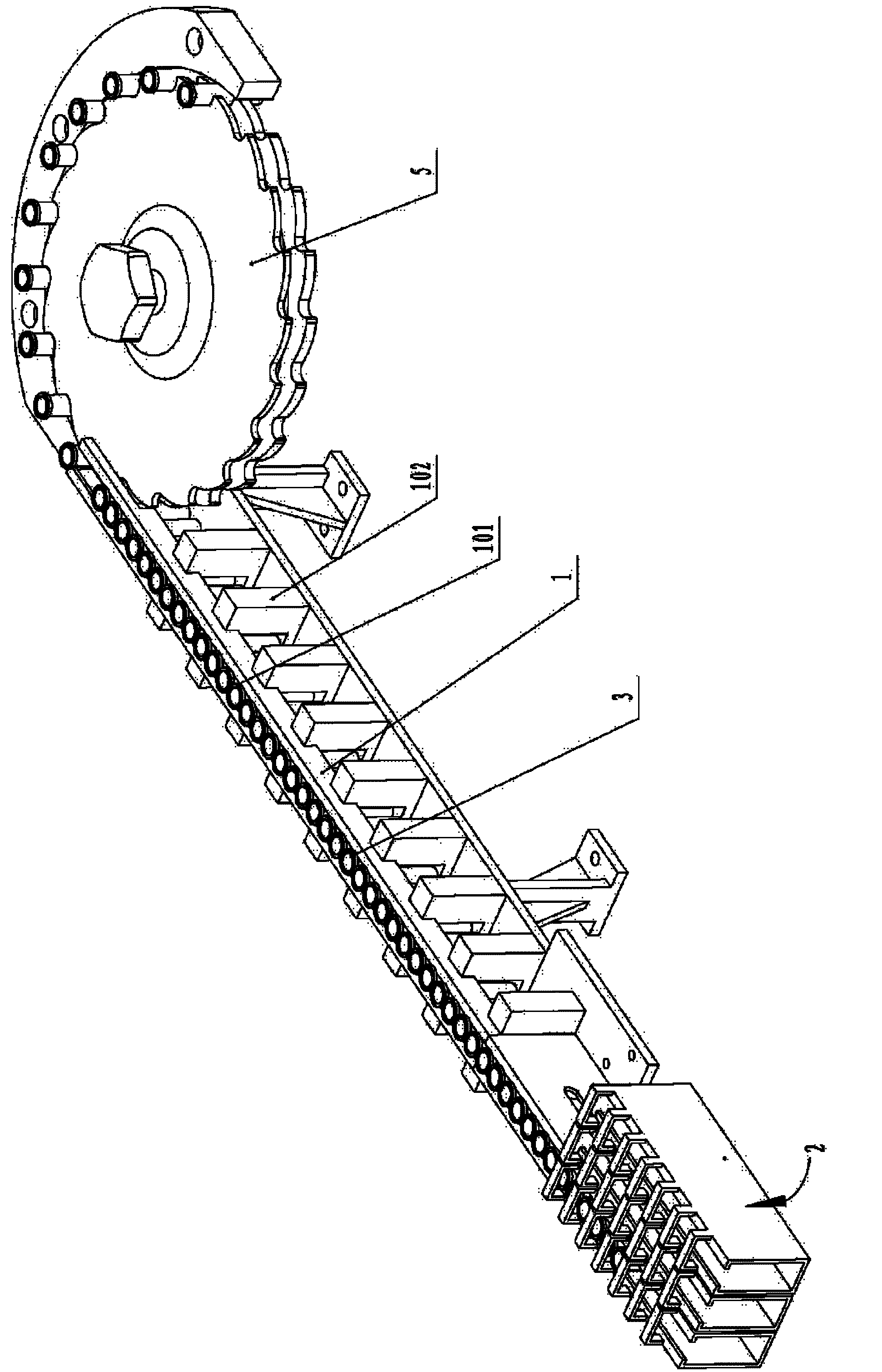 Conveying device for bottle bodies