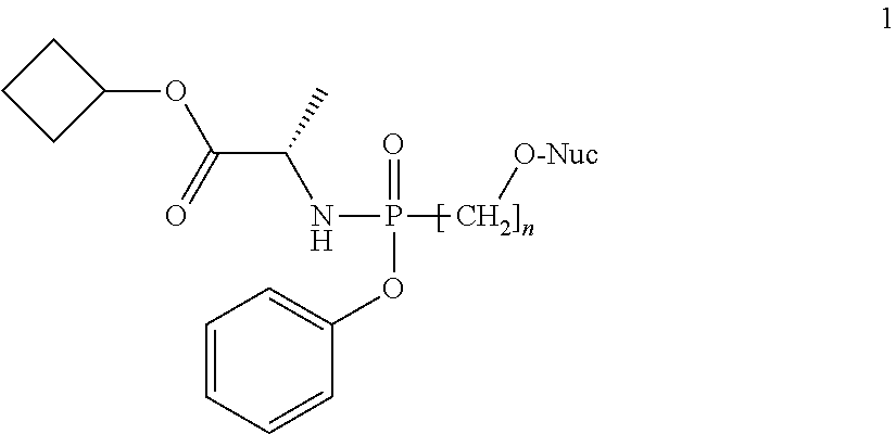 Nucleotides comprising an N-[(S)-1-cyclobutoxycarbonyl]phosphoramidate moiety and analogs and application thereof