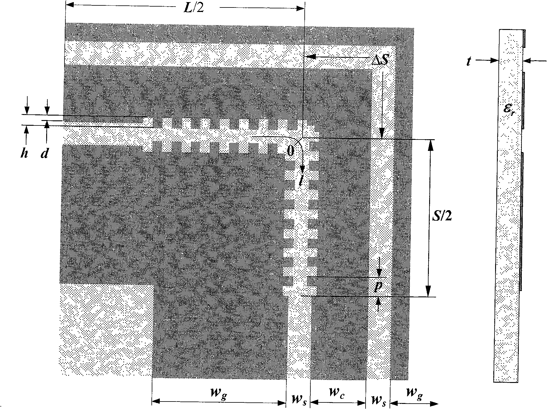 Non-symmetric structure grid velocity compensation method and velocity compensation-type bending coplane waveguide