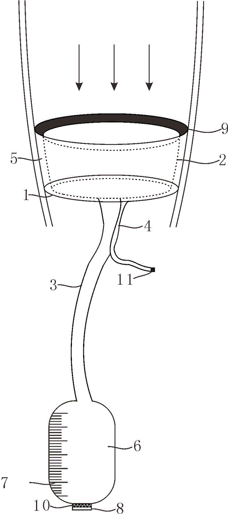 Built-in negative-pressure drainage metering device for blood discharged from vagina for obstetrical department